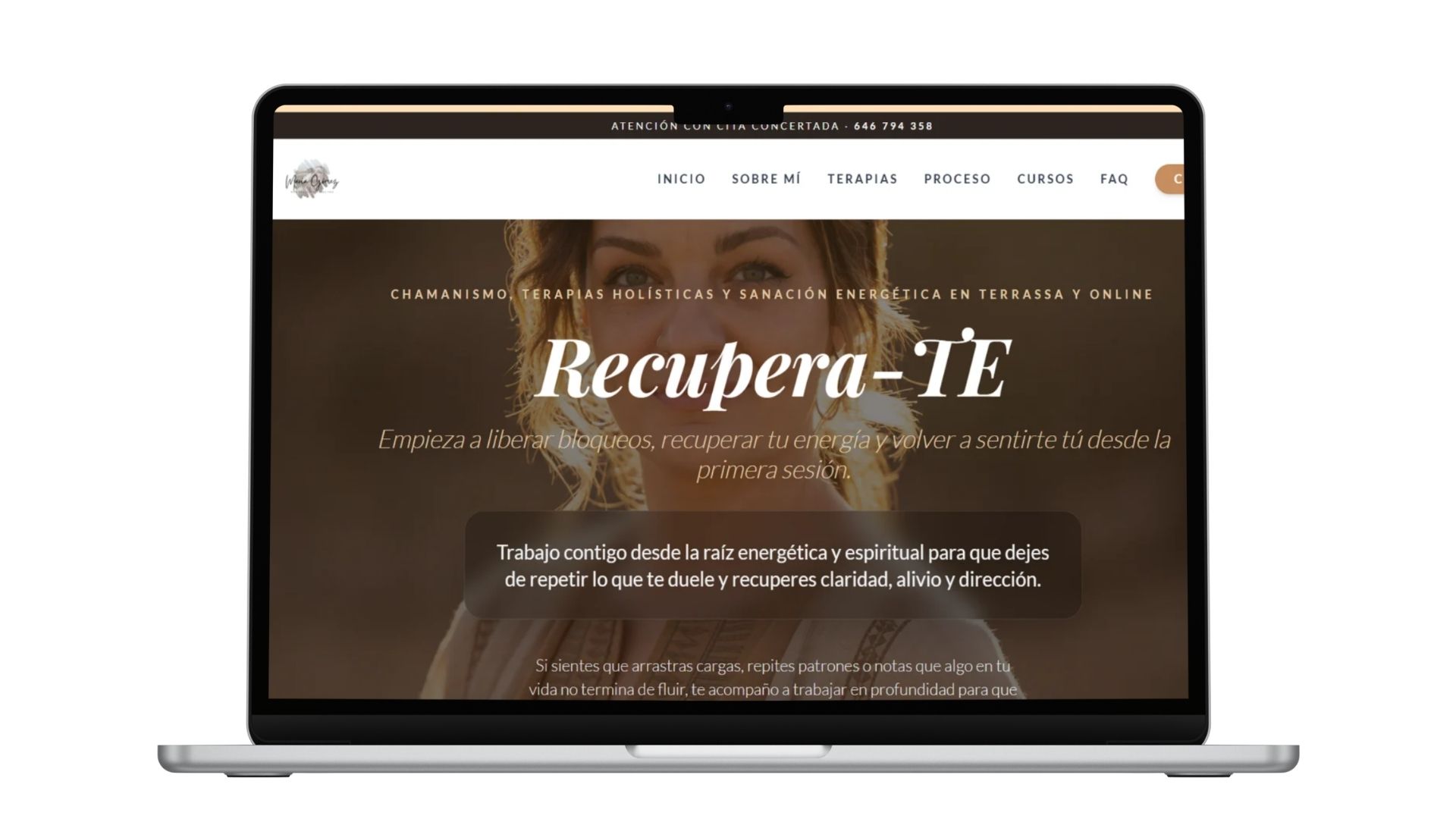 Mockup de la web de Mensajes del Alma