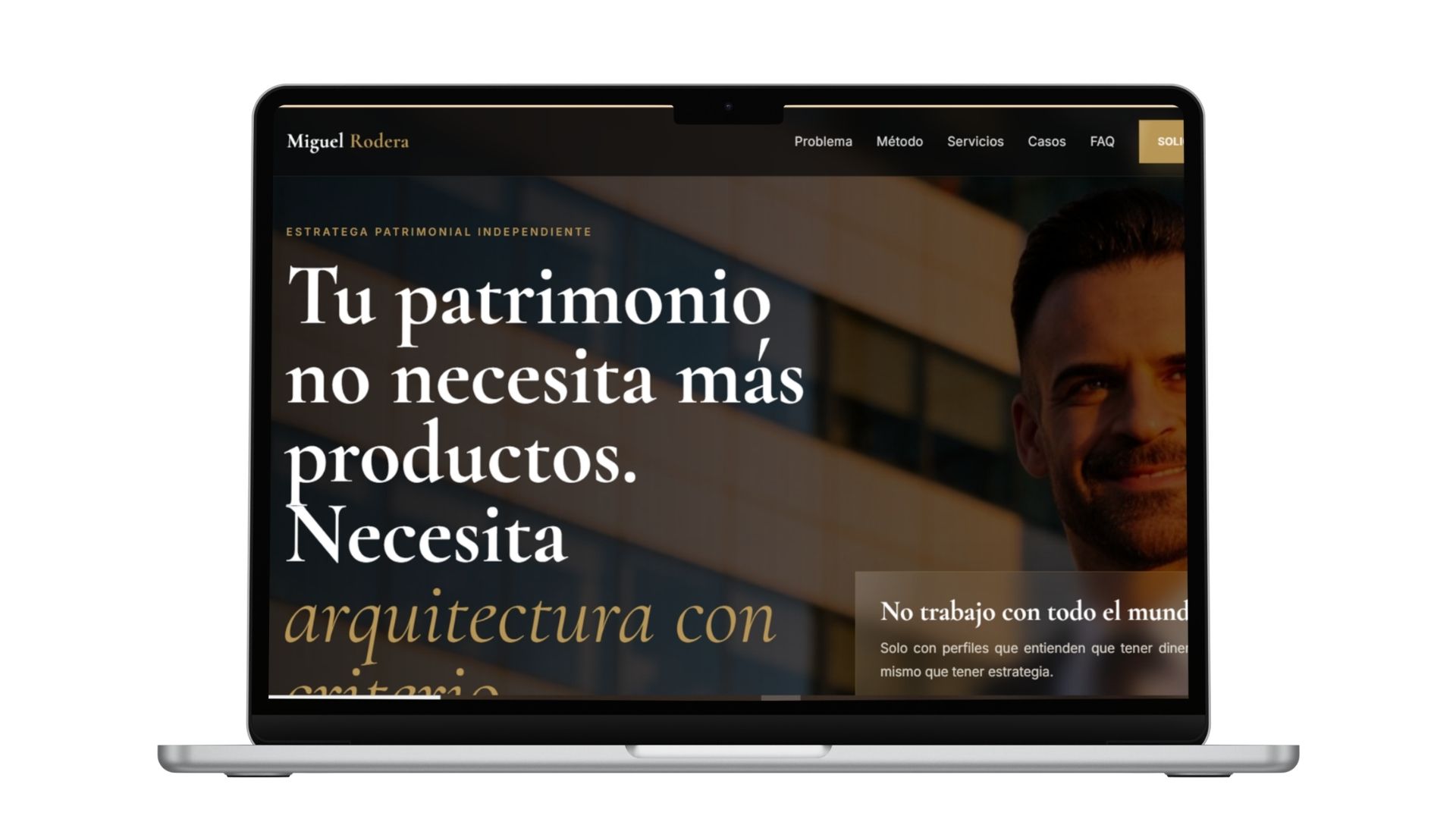 Mockup de la web de Miguel Rodera